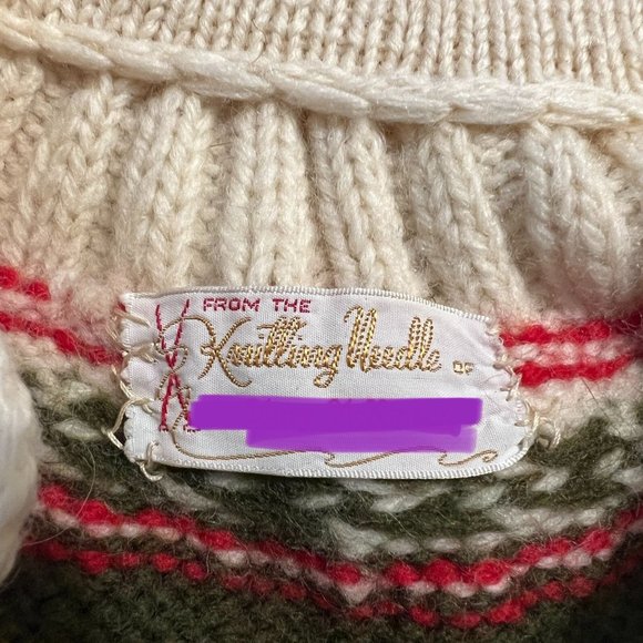 Vtg Handmade Icelandic Fair Isle Knit Wool Button Cardigan Sweater Womens Sz S - Picture 5 of 11